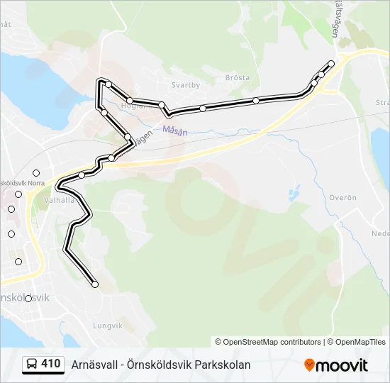 410 Bus Line Map