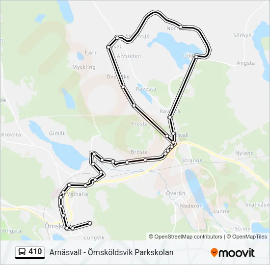 410 Bus Line Map