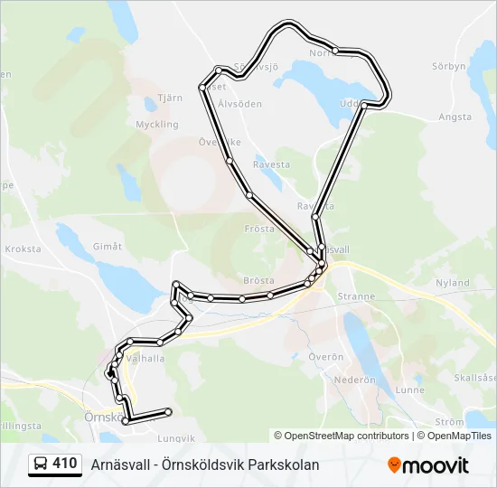 410 Bus Line Map