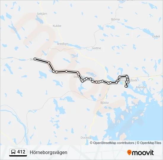 412 Bus Line Map