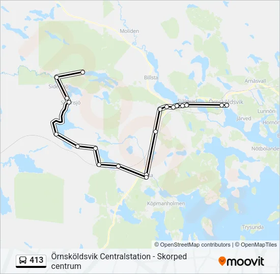 413 Bus Line Map