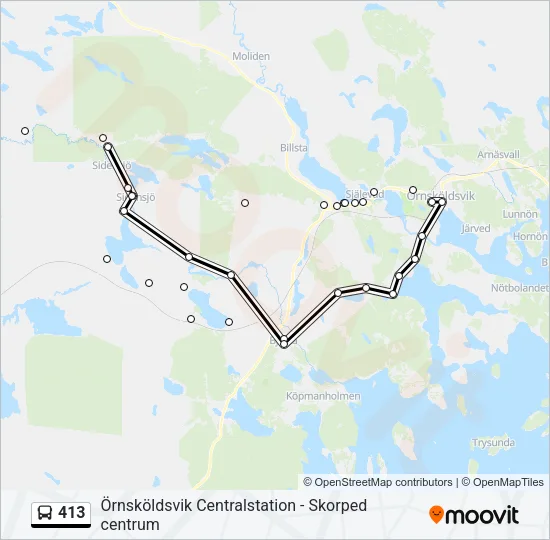 413 Bus Line Map