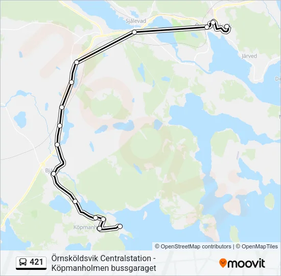 421 Bus Line Map