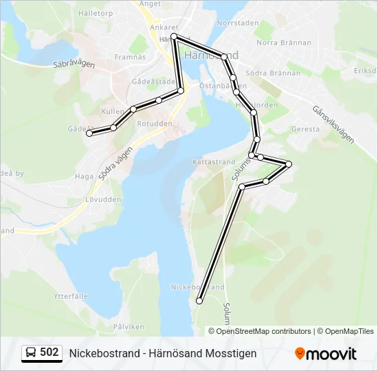 502 Bus Line Map