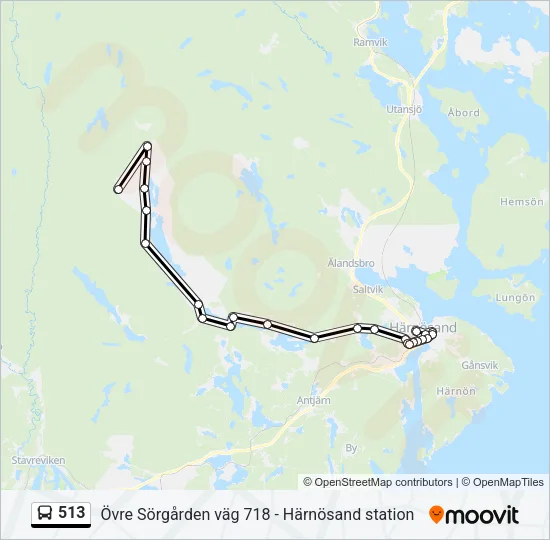 513 Bus Line Map