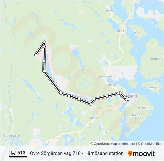 513 Bus Line Map