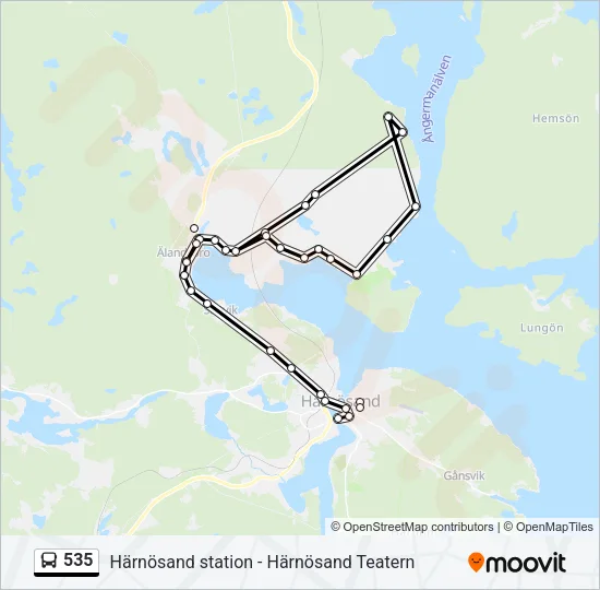 535 Bus Line Map