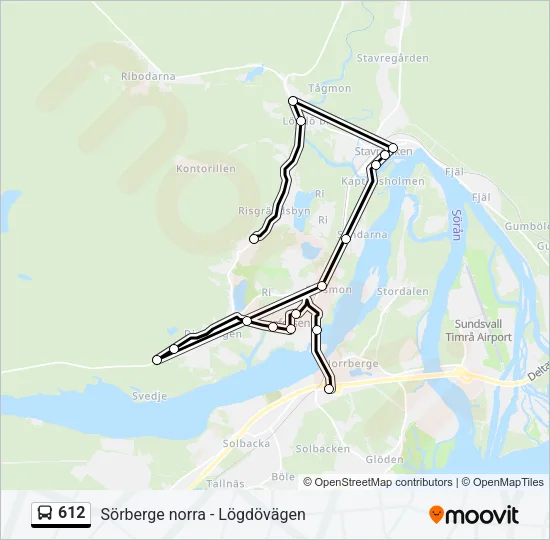 612 Bus Line Map