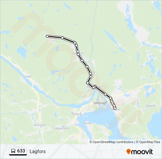 633 Bus Line Map