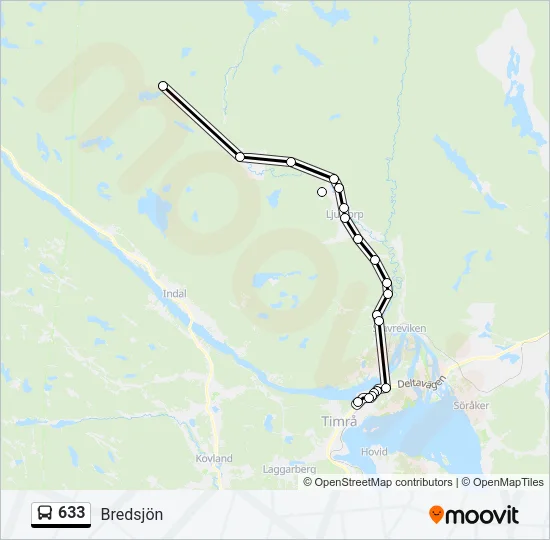 633 Bus Line Map