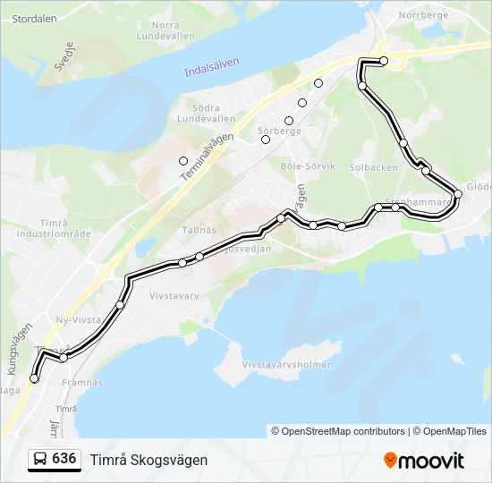 636 Bus Line Map
