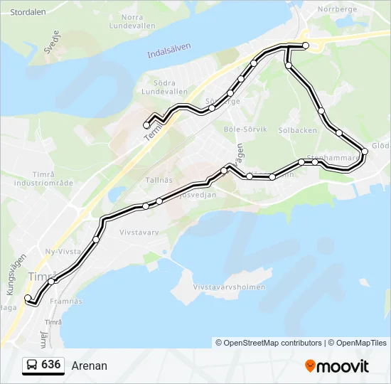636 Bus Line Map