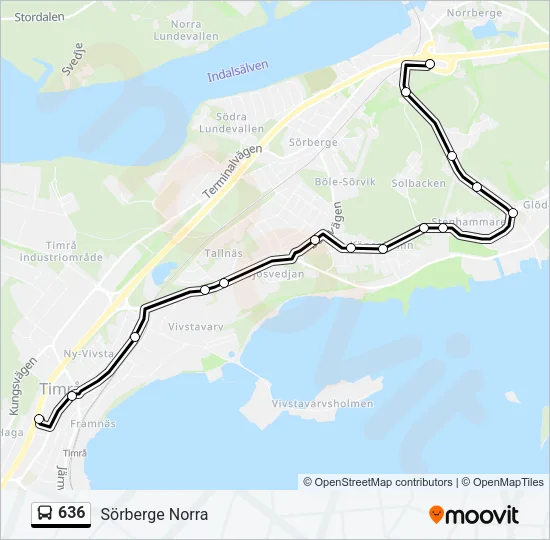 636 Bus Line Map
