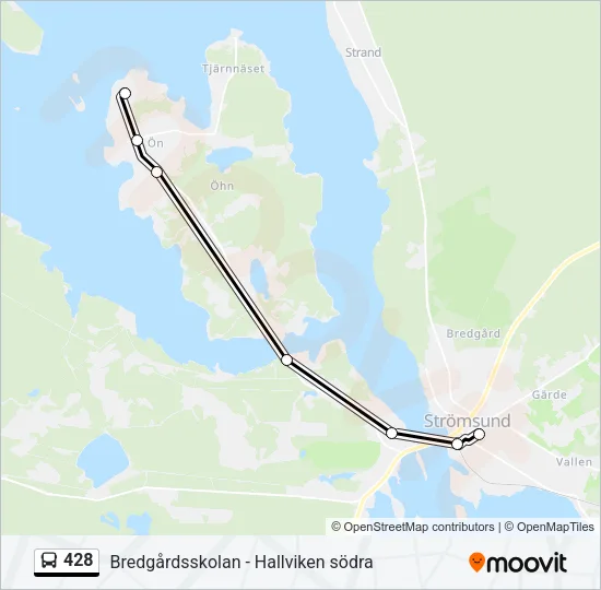 428 Bus Line Map