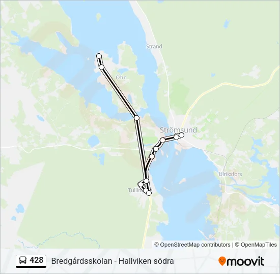 428 buss Linje karta