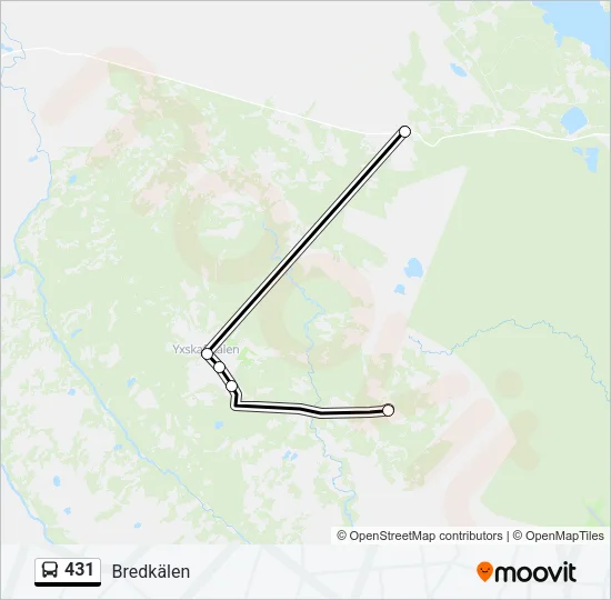 431 buss Linje karta