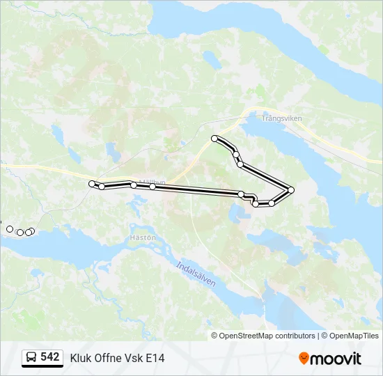 542 buss Linje karta