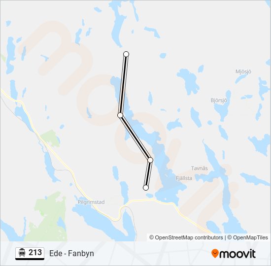 213 spårvagn Linje karta