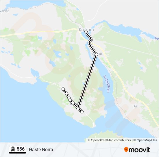 536 spårvagn Linje karta