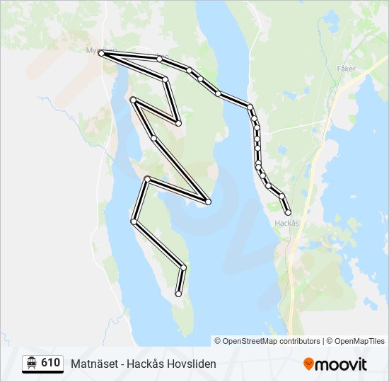 610 spårvagn Linje karta