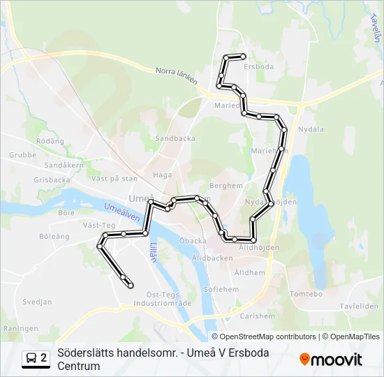 2 Bus Line Map