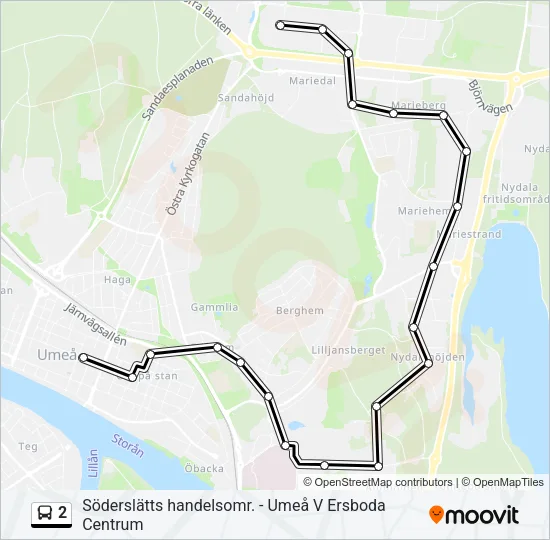 2 Bus Line Map