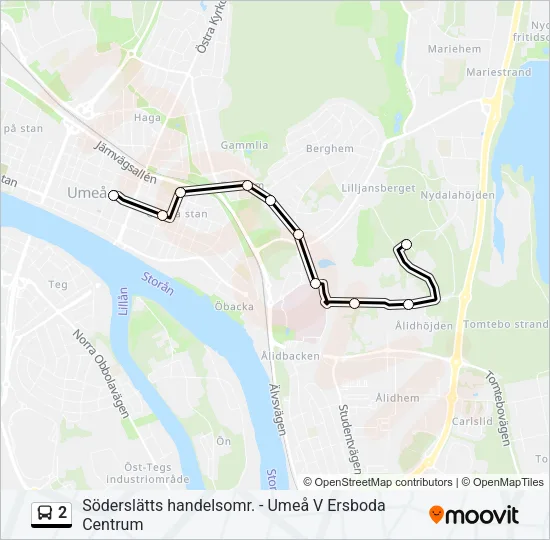 2 Bus Line Map
