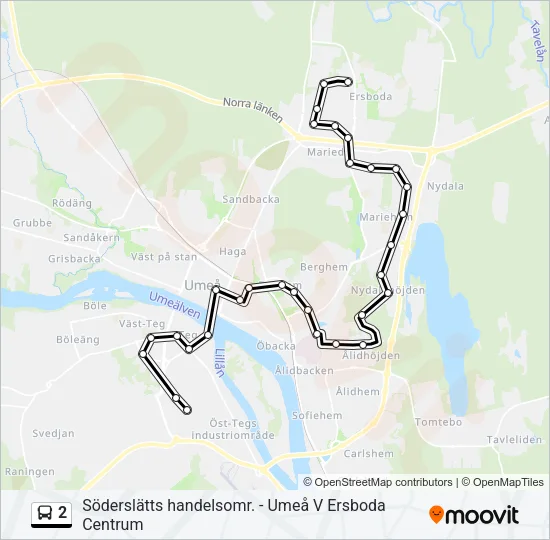 2 Bus Line Map
