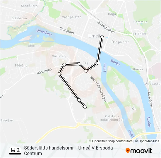 2 Bus Line Map