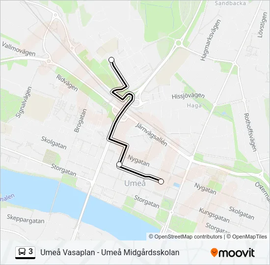 3 Bus Line Map