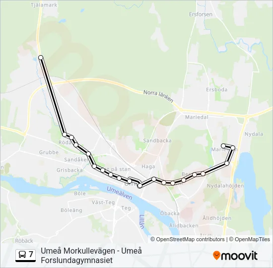 7 Bus Line Map
