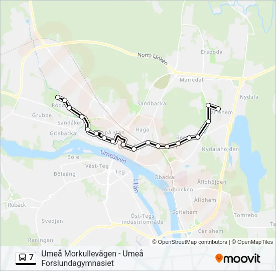 7 Bus Line Map