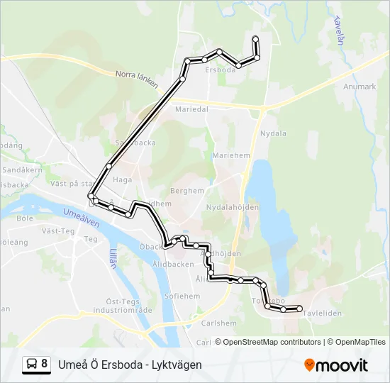 8 Bus Line Map