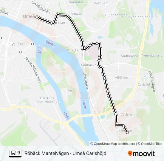 9 Bus Line Map