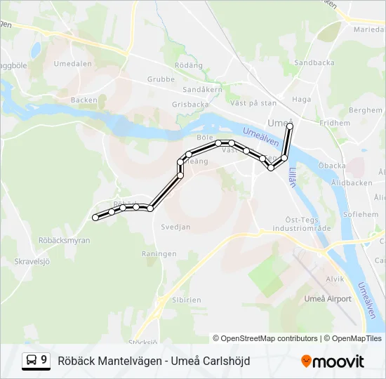 9 Bus Line Map