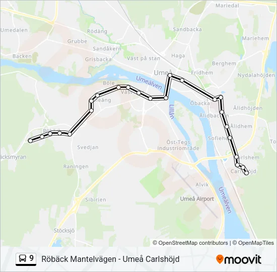 9 Bus Line Map
