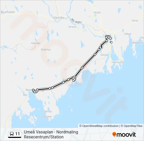 11 Bus Line Map