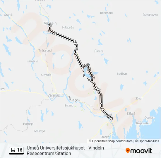16 Bus Line Map