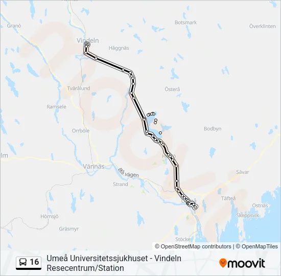 16 Bus Line Map