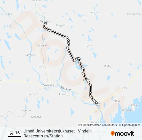 16 Bus Line Map