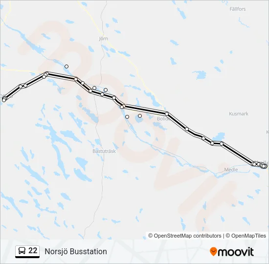 22 Bus Line Map