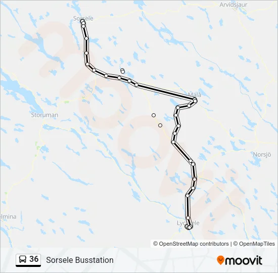 36 Bus Line Map