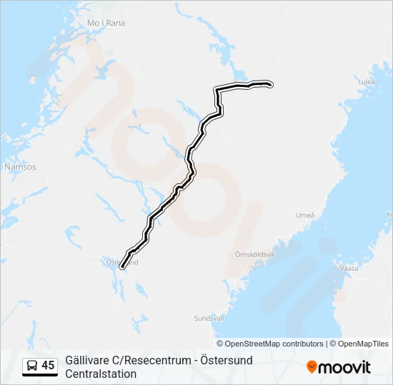 45 Bus Line Map
