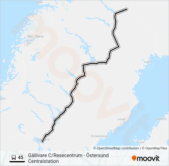 45 Bus Line Map