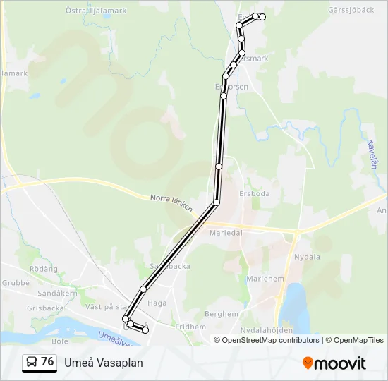 76 Bus Line Map