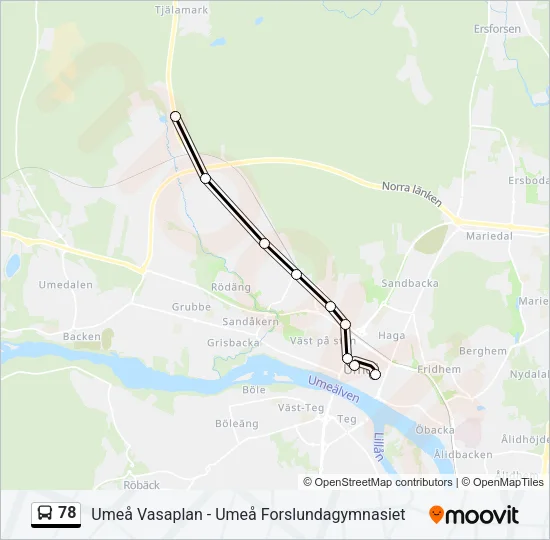 78 Bus Line Map
