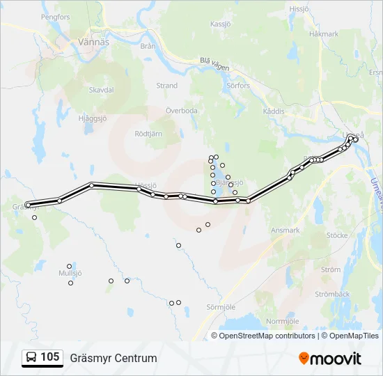 105 Bus Line Map
