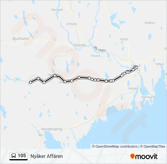 105 Bus Line Map