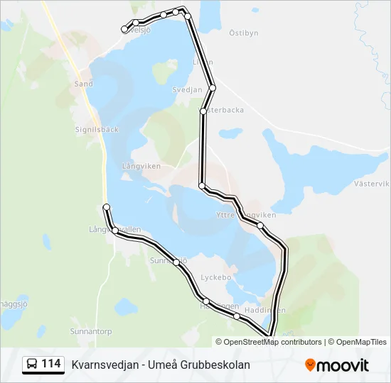 114 Bus Line Map