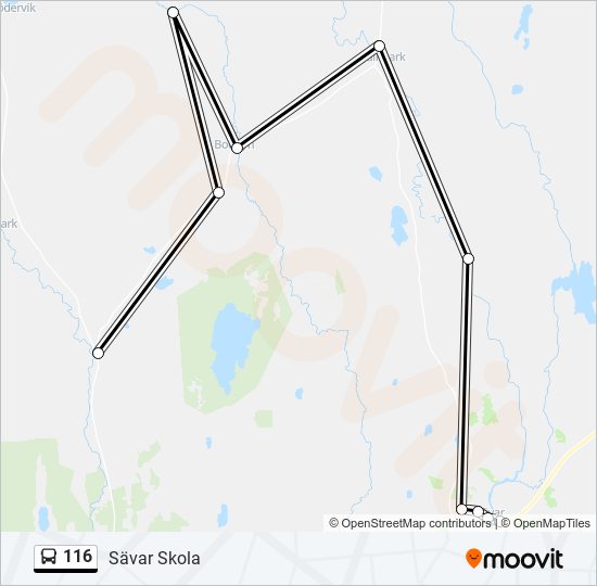 116 bus Line Map